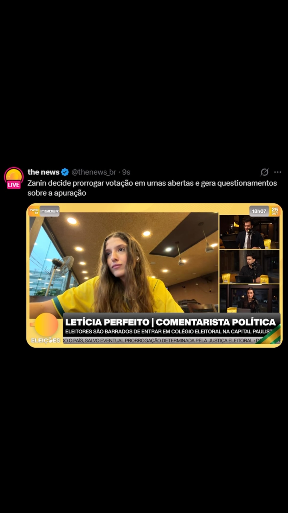Letícia Perfeito e a bancada do the news analisam a decisão que prorrogou a votação