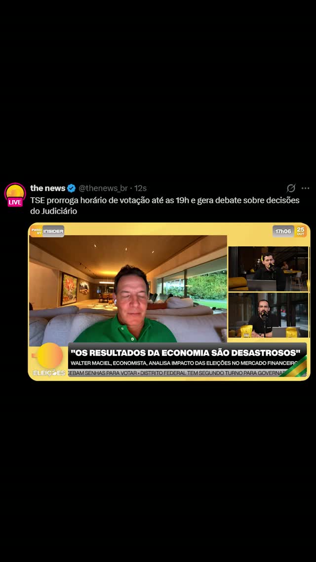 TSE prorroga o horário de votação até as 19h durante a transmissão ao vivo