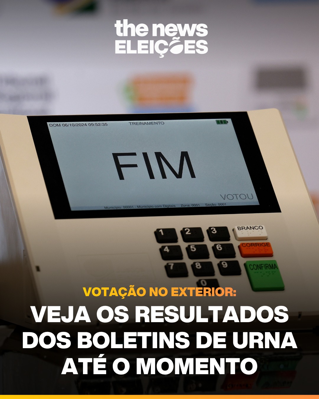 A apuração extraoficial das seções fora do Brasil já avançou na Ásia, na Oceania e no Oriente Médio